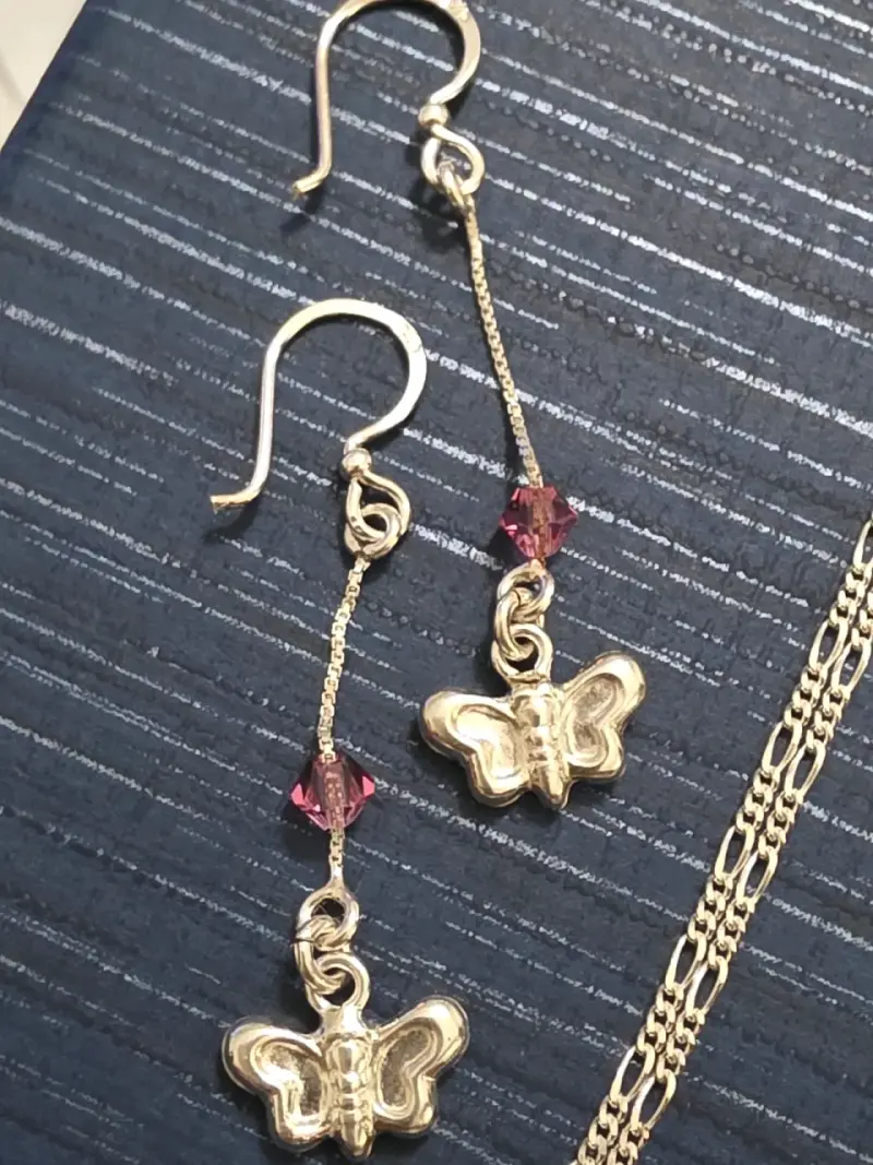 Conjunto de joyería mariposa en plata - 3