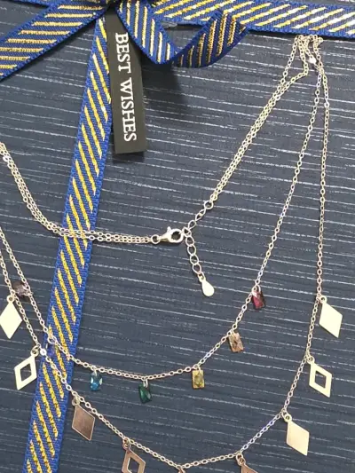 Collar de cadena con dijes geométricos - miniatura 1