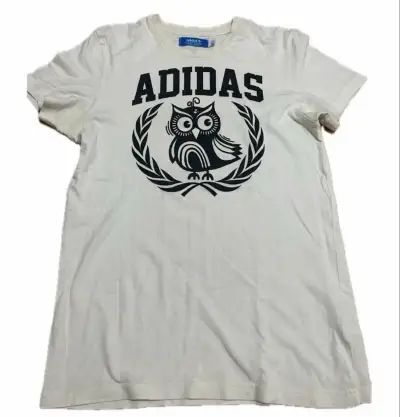 Polera Adidas blanca con diseño de búho - miniatura 1