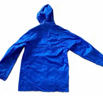 Cortaviento Adidas azul con capucha y franjas - miniatura 3