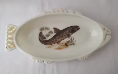 Fuente Vintage Pescado Unica Cristalerias Chile - miniatura 1