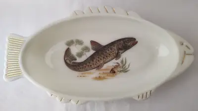 Fuente Vintage Pescado Unica Cristalerias Chile - miniatura 2