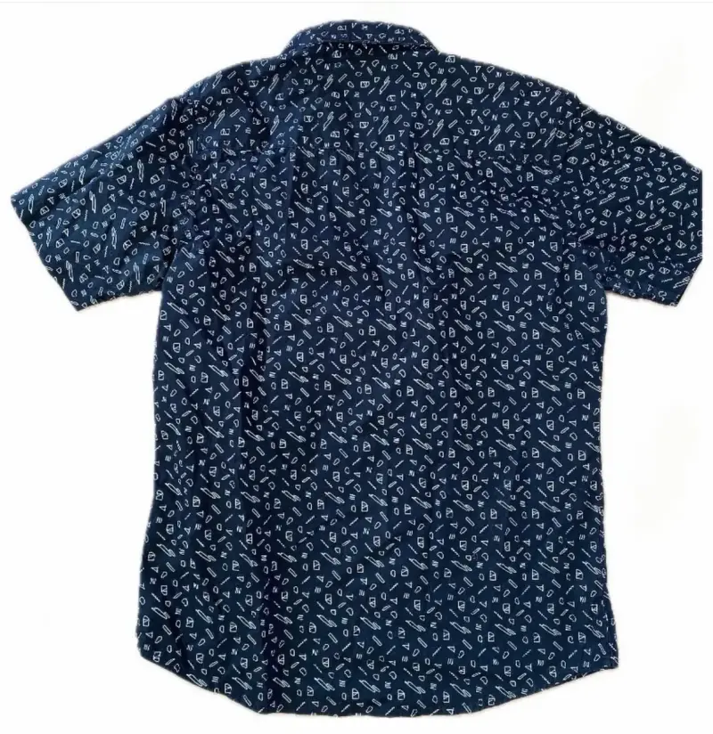 Camisa azul estampada de hombre - 2