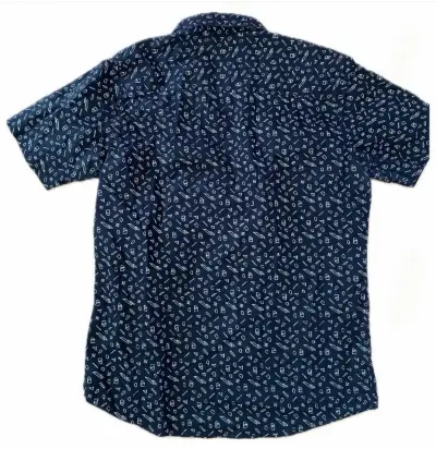 Camisa azul estampada de hombre - miniatura 2