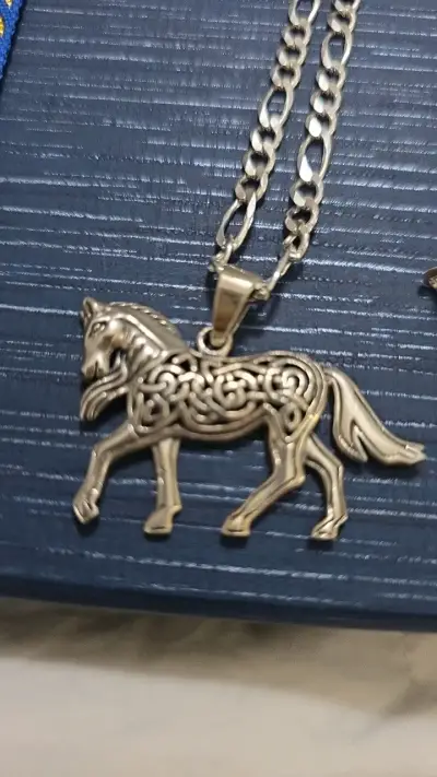 Collar de caballo en cadena plateada - miniatura 3