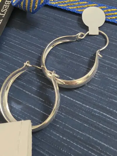 Aros de plata estilo argolla grandes - miniatura 1