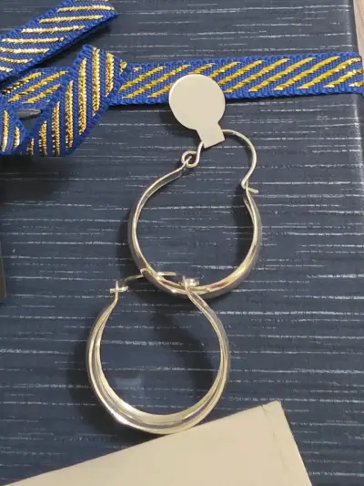 Aros de plata estilo argolla grandes - miniatura 2