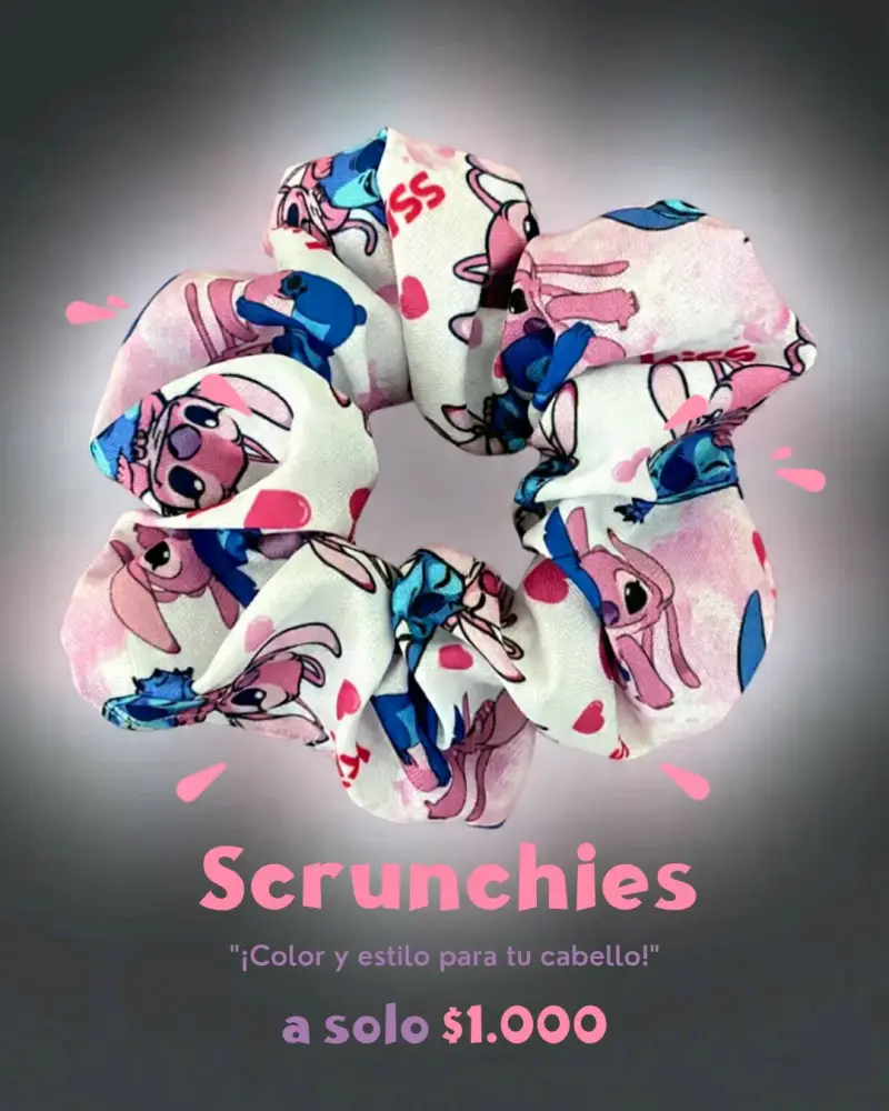 Coletero scrunchie con diseño animado