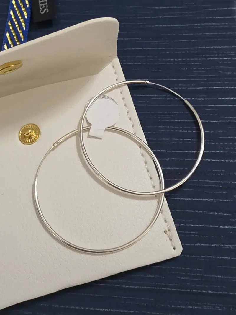 Aros de plata grandes estilo minimalista - 2