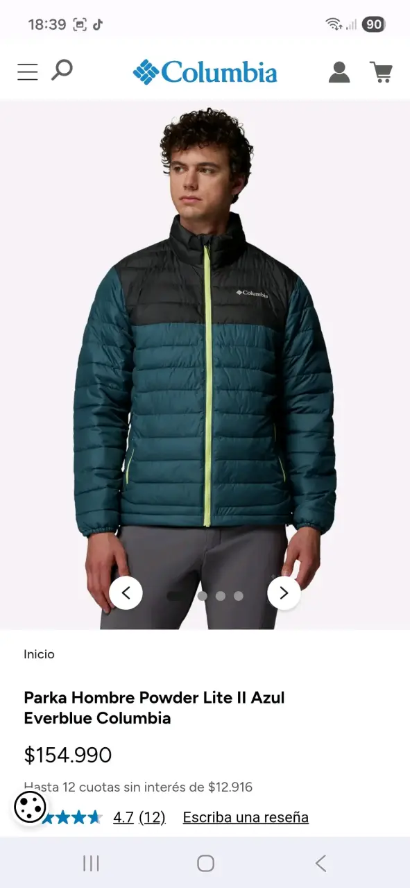 Parka Hombre Columbia Powder Lite Azul - 2