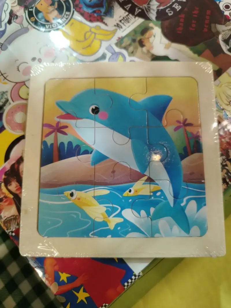Rompecabezas infantil de delfín en madera - 1