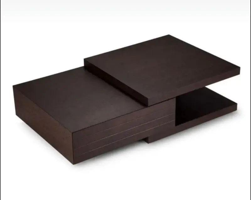 Mesa de centro moderna de madera oscura - 1