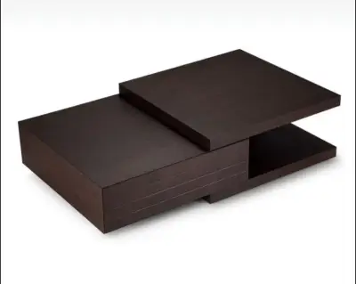 Mesa de centro moderna de madera oscura - miniatura 1