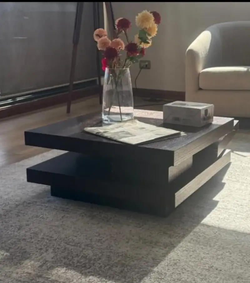Mesa de centro moderna de madera oscura - 2