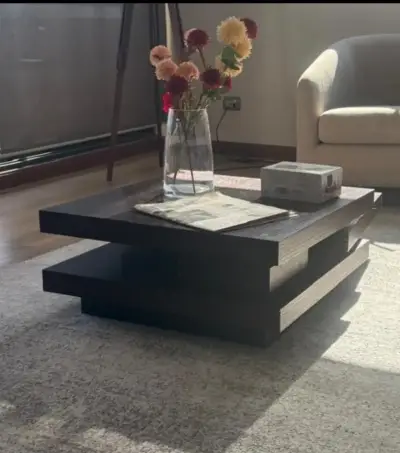 Mesa de centro moderna de madera oscura - miniatura 2