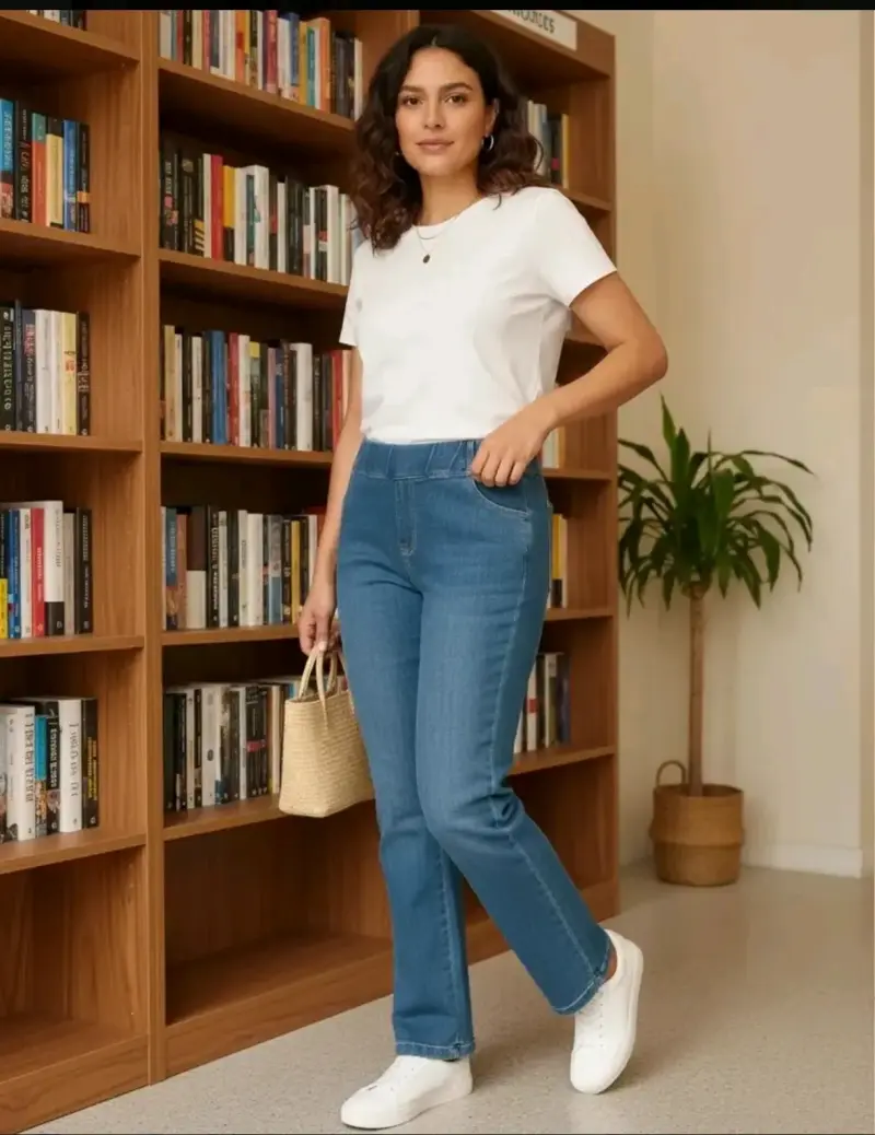 Leggins azul denim para mujer - 1