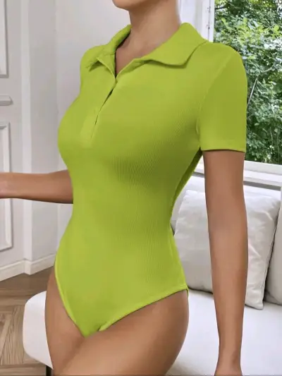 Body verde lima con cuello polo - miniatura 2