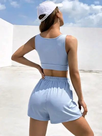 Conjunto deportivo azul claro para mujer - miniatura 3