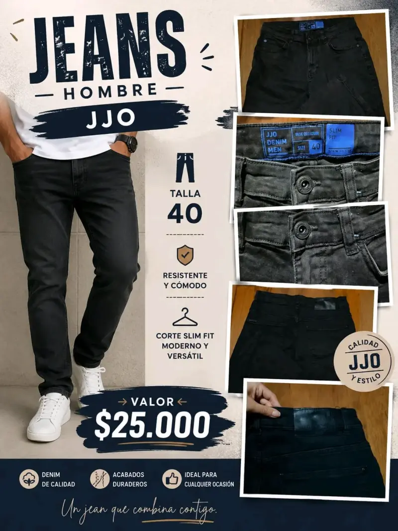 Jeans hombre JJO talla 40 slim fit - 1