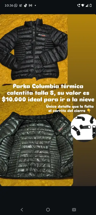 Parka Columbia térmica negra talla S - miniatura 1