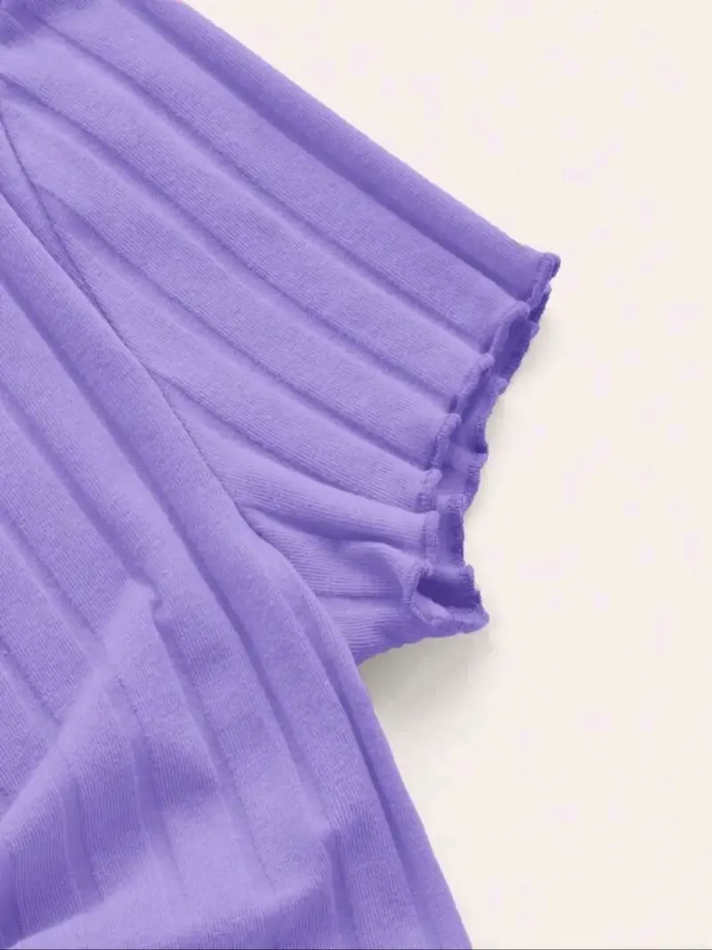 Blusa morada Shein con nudo frontal - 4