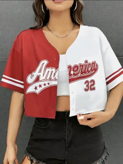 Polera estilo béisbol roja y blanca - miniatura 1