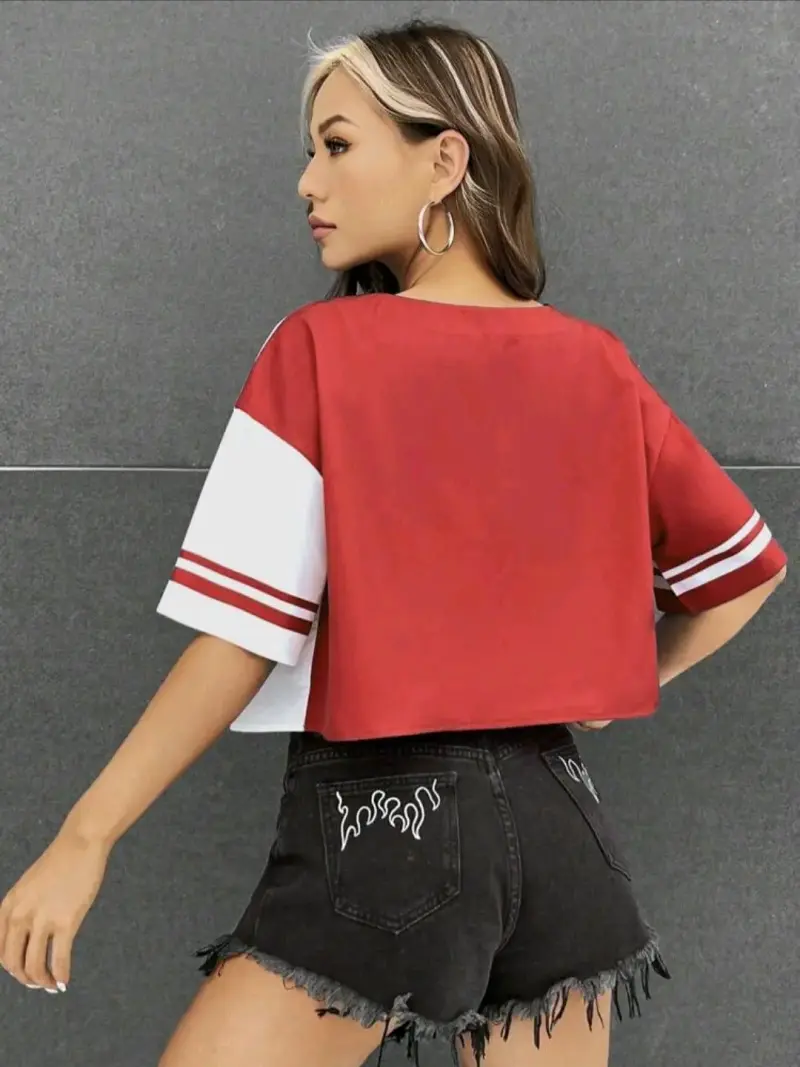 Polera estilo béisbol roja y blanca - 2