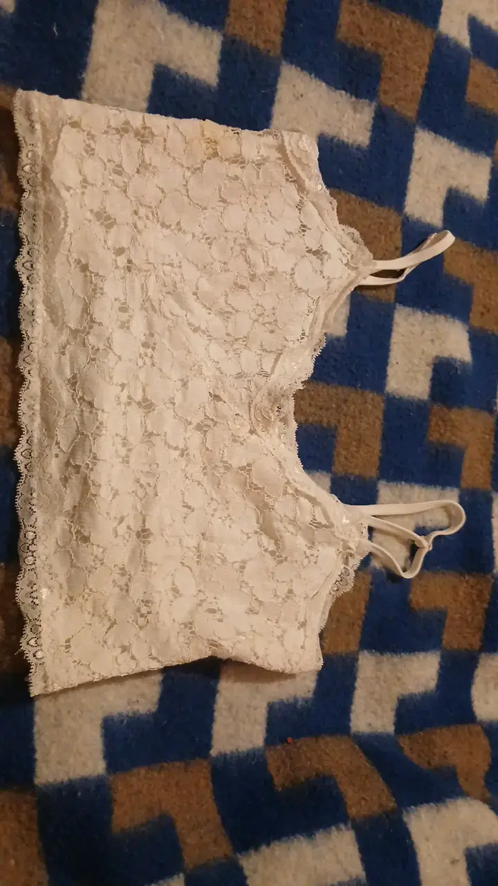 Top de encaje blanco para mujer
