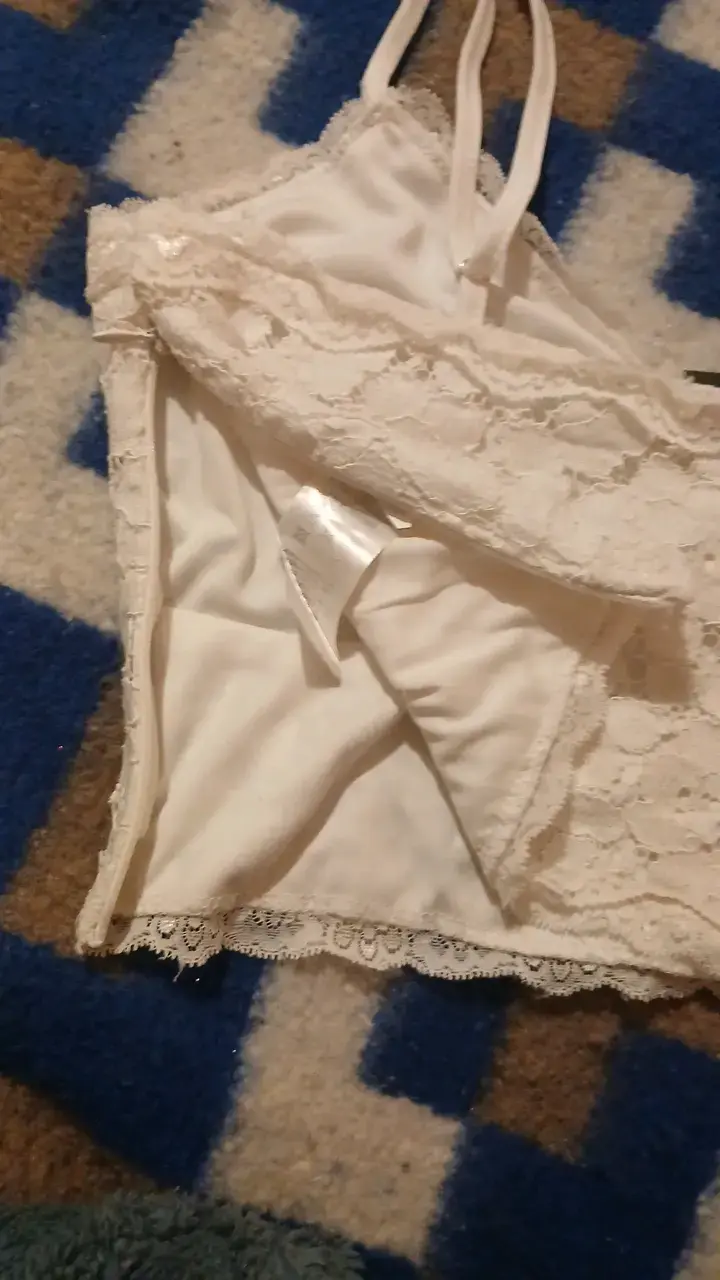 Top de encaje blanco para mujer - 3