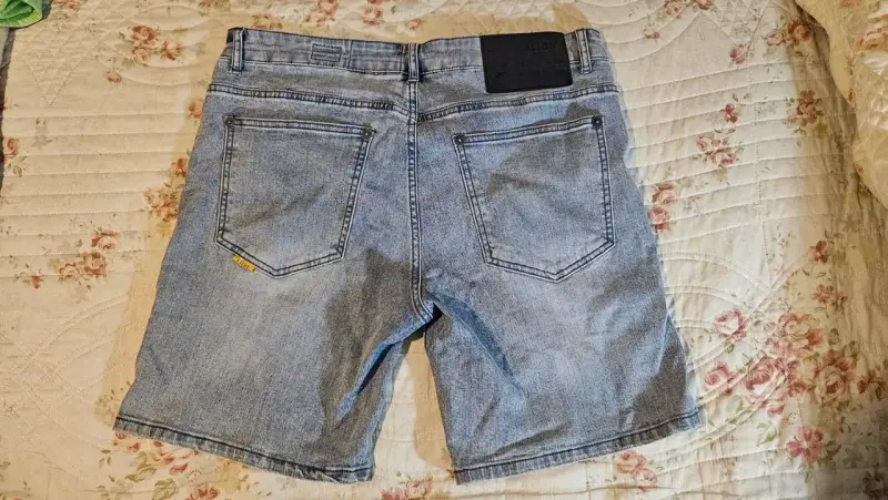 Bermudas de mezclilla azul claro para hombre - 3
