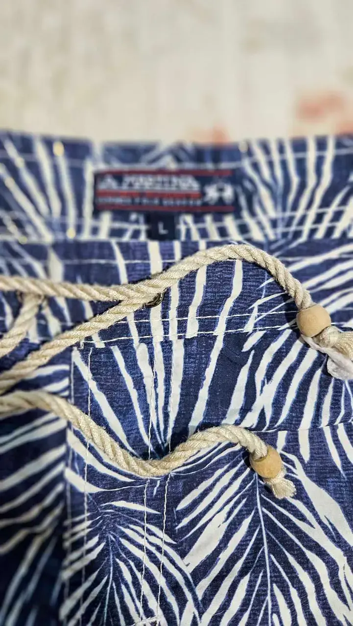 Shorts de baño estampado tropical azul - 2