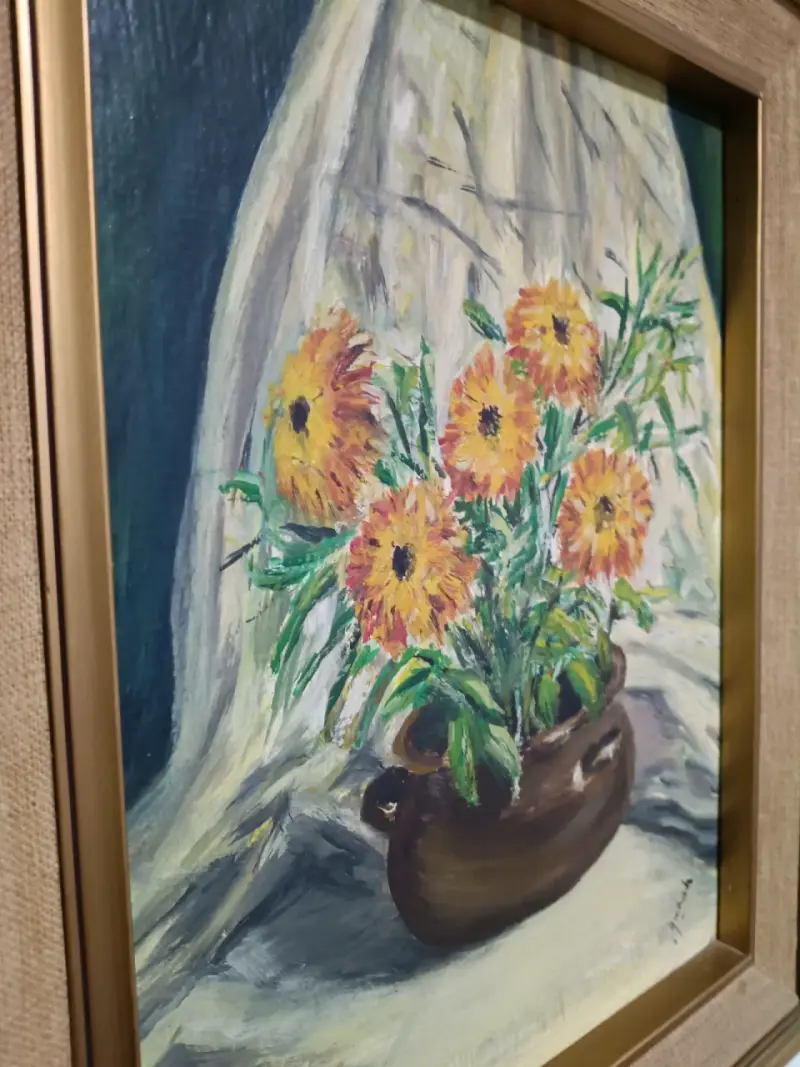 Óleo Sobre Tela Florero Tradicional  - Marco Con L - 2