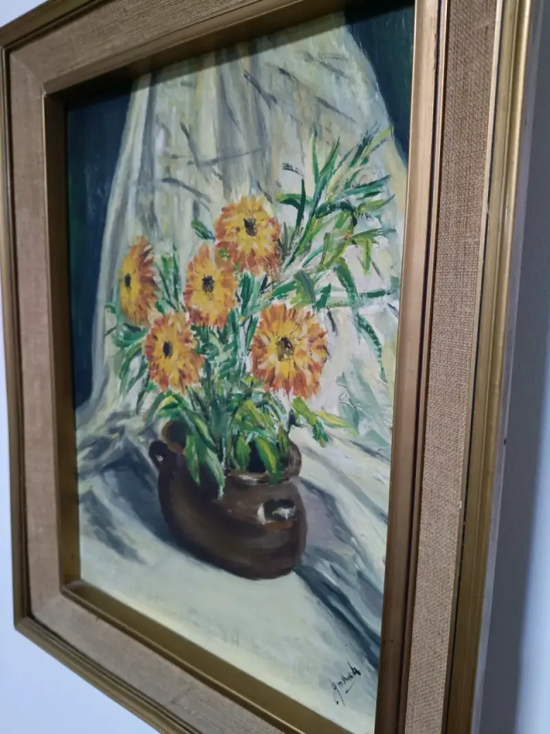 Óleo Sobre Tela Florero Tradicional  - Marco Con L - 3