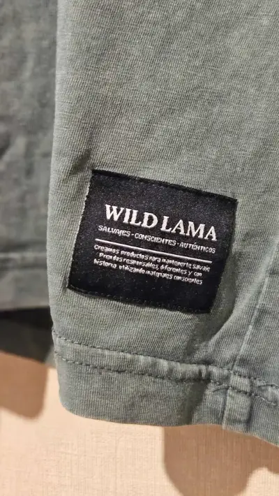 Polera verde Wild Lama unisex - miniatura 3