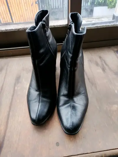 Botines de cuero negro con hebilla Bruno Rossi - miniatura 2