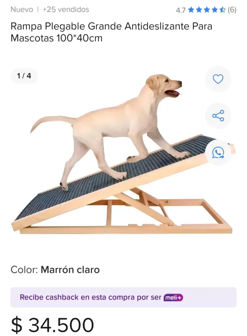 Rampa plegable antideslizante para mascotas