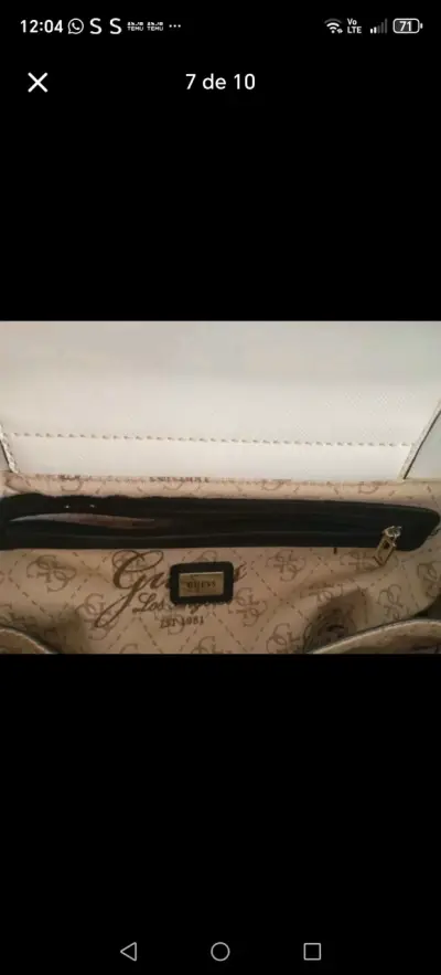 Bolso de mano blanco con logo y cadena - miniatura 5