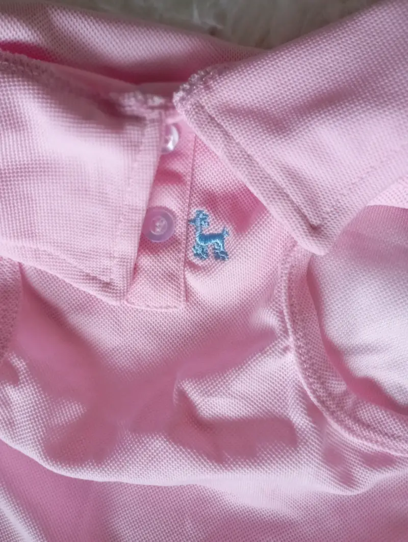 Polera polo rosa para perritos - 1