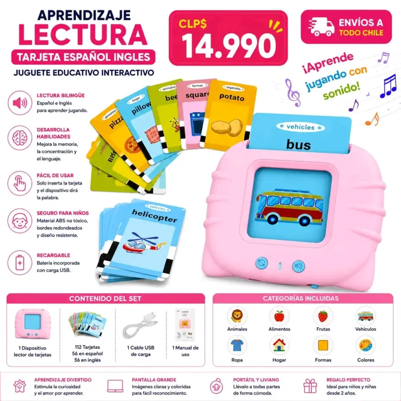 Juguete educativo interactivo bilingüe