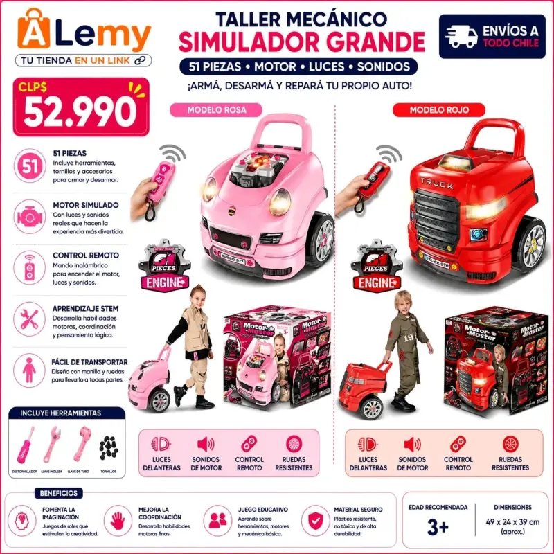 Simulador mecánico grande con luces y sonidos