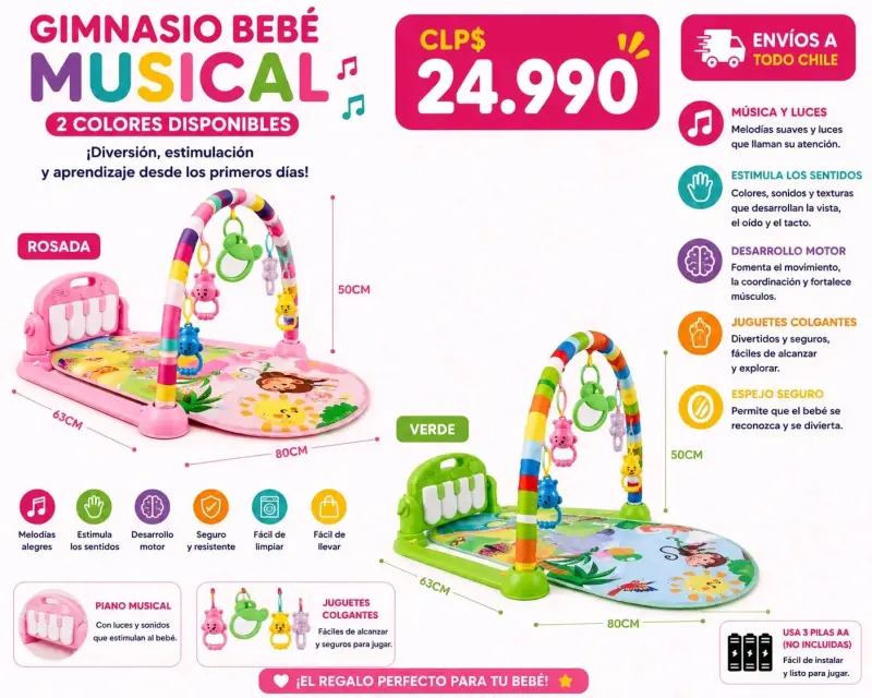 Gimnasio Bebé Musical con Luces y Sonidos