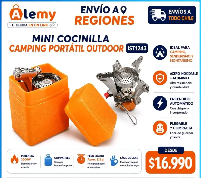 Mini cocinilla portátil para camping