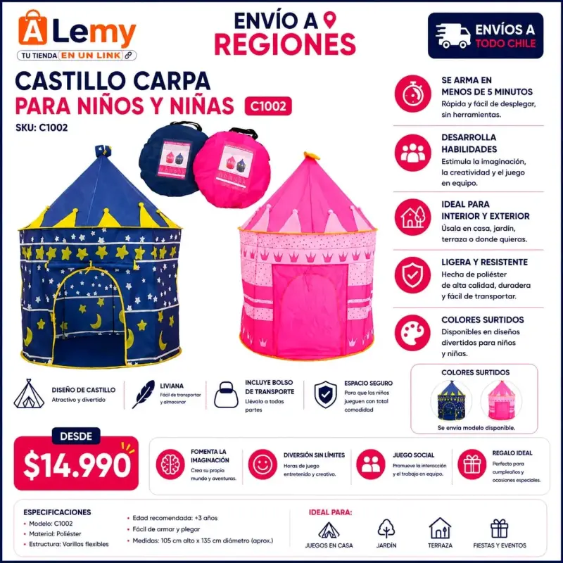 Carpa Castillo para Niños y Niñas C1002