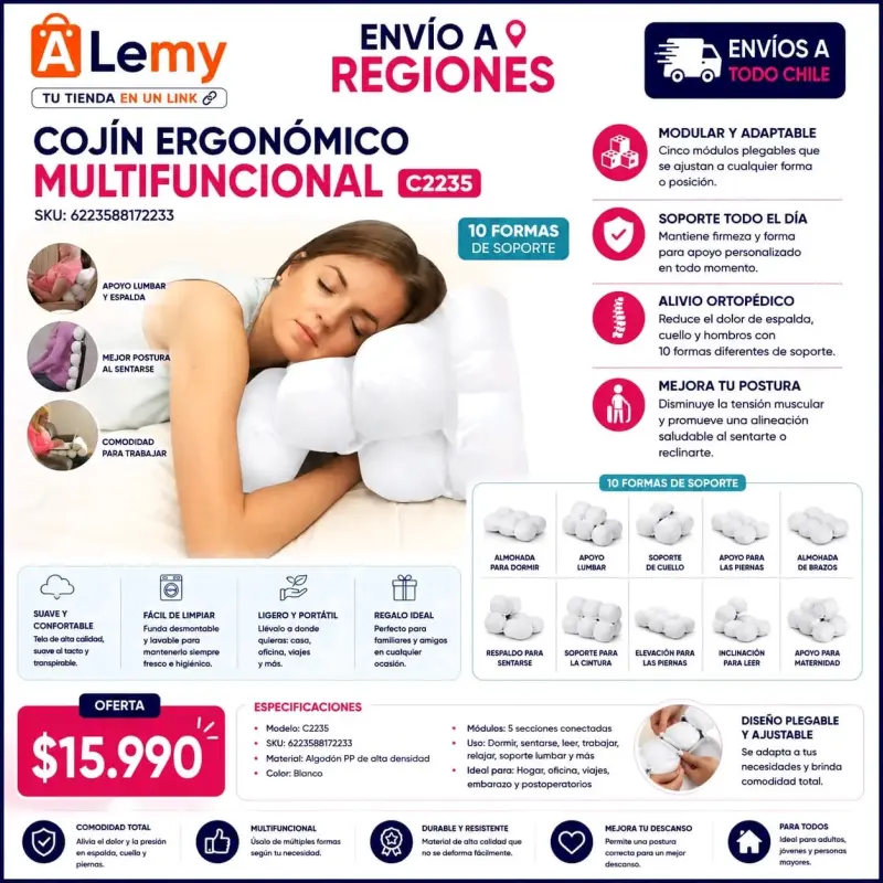 Cojín ergonómico multifuncional C2235