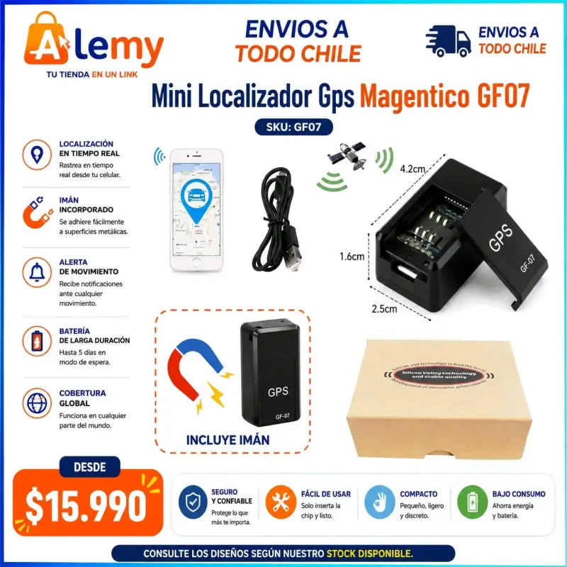Mini localizador GPS magnético GF07