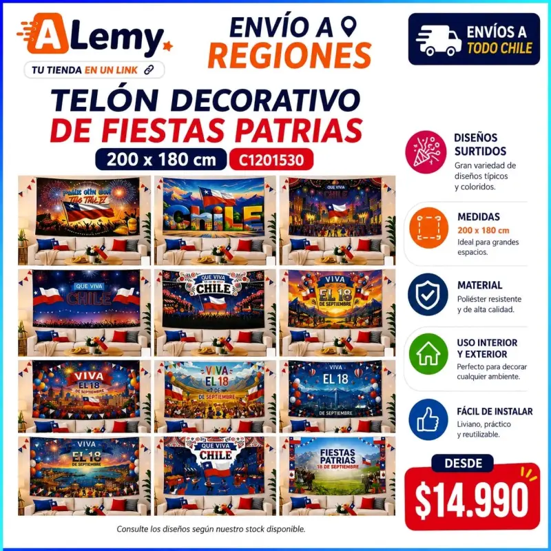 Telón decorativo Fiestas Patrias 200x180 cm
