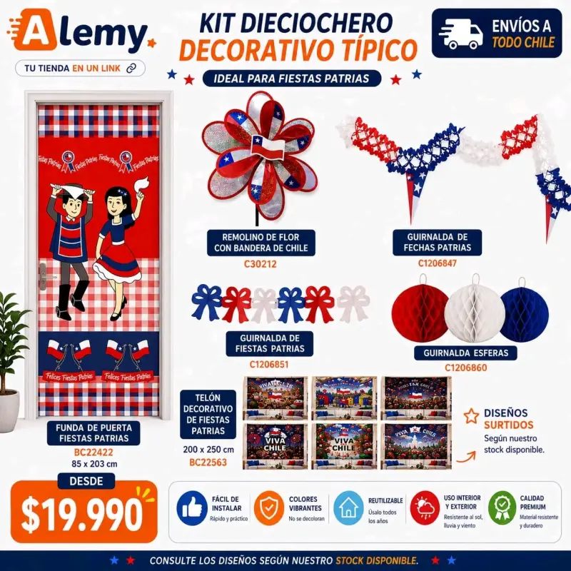 Kit decorativo dieciochero para fiestas patrias