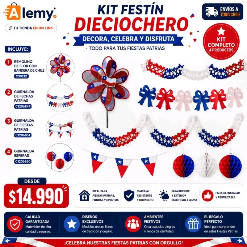 Kit festín dieciochero para Fiestas Patrias