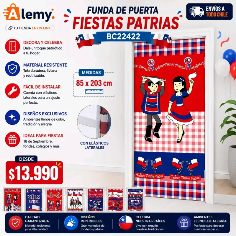 Funda de puerta Fiestas Patrias 85x203 cm