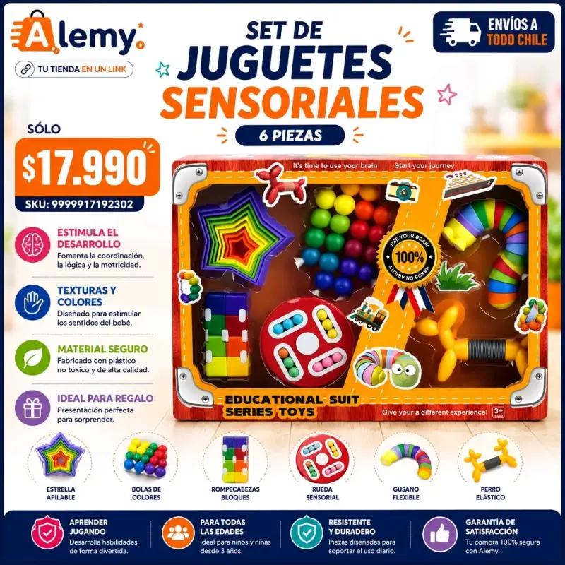Set de juguetes sensoriales 6 piezas